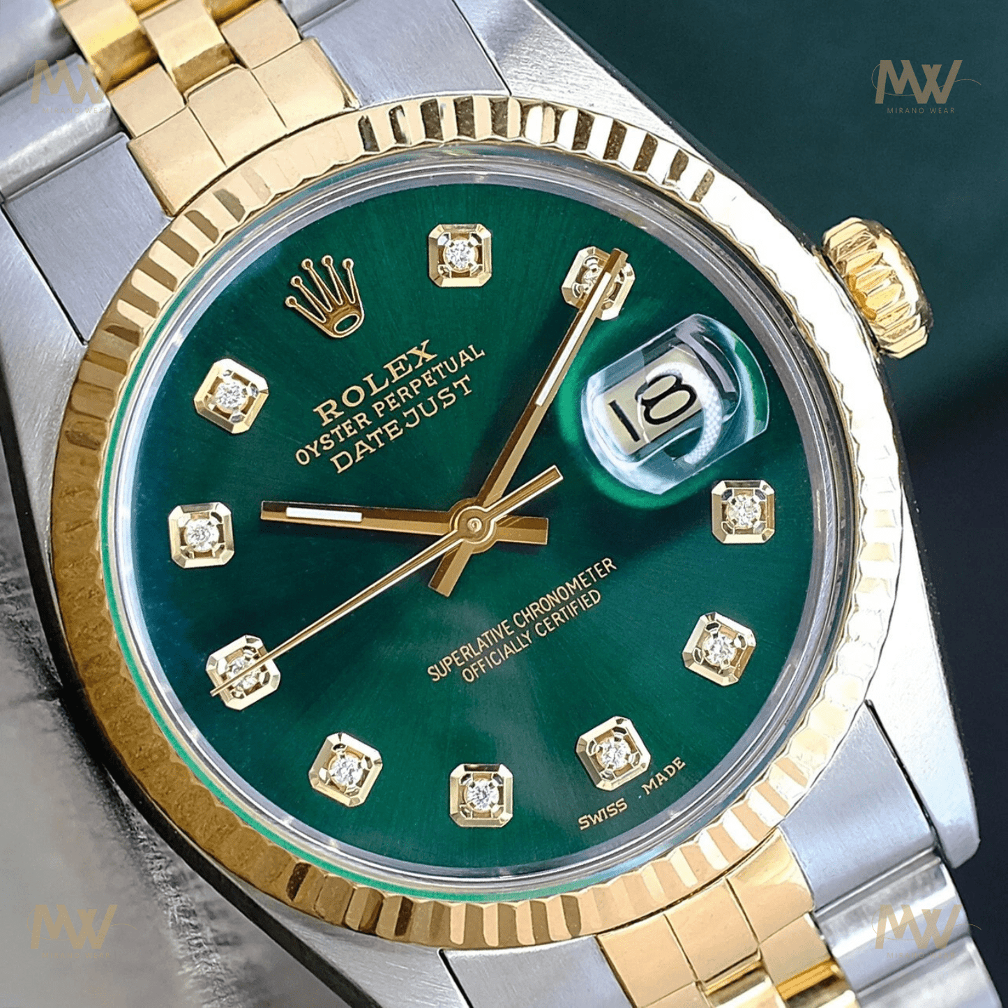 Rolex Datejust 16233 – Olive Green Dial, Two - Tone Jubilee Bracelet Limited Edition - Mirano Wear