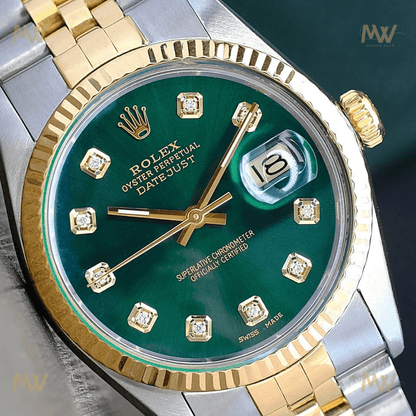 Rolex Datejust 16233 – Olive Green Dial, Two - Tone Jubilee Bracelet Limited Edition - Mirano Wear