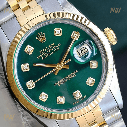 Rolex Datejust 16233 – Olive Green Dial, Two - Tone Jubilee Bracelet Limited Edition - Mirano Wear