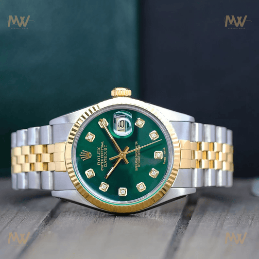 Rolex Datejust 16233 – Olive Green Dial, Two - Tone Jubilee Bracelet Limited Edition - Mirano Wear