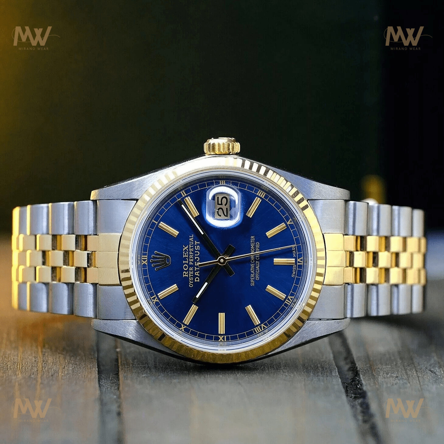 Rolex Datejust 16233 – Olive Green Dial, Two - Tone Jubilee Bracelet Limited Edition - Mirano Wear